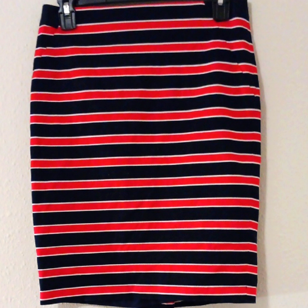 Striped Navy and Red Women's Skirt